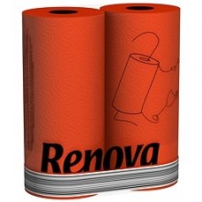 Полотенце бумажное красное 2-х сл. 80 лис. (2рул. 1 уп.) Renova